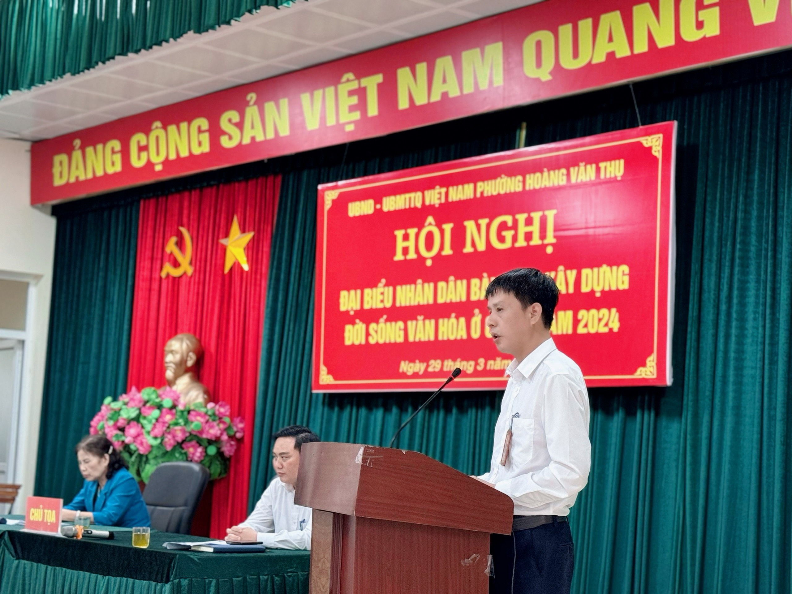 UBND – UBMTTQ Viêt Nam phường tổ chức Hội Nghị Đại biểu nhân dân bàn việc xây dựng đời sống văn hóa ở cơ sở năm 2024.